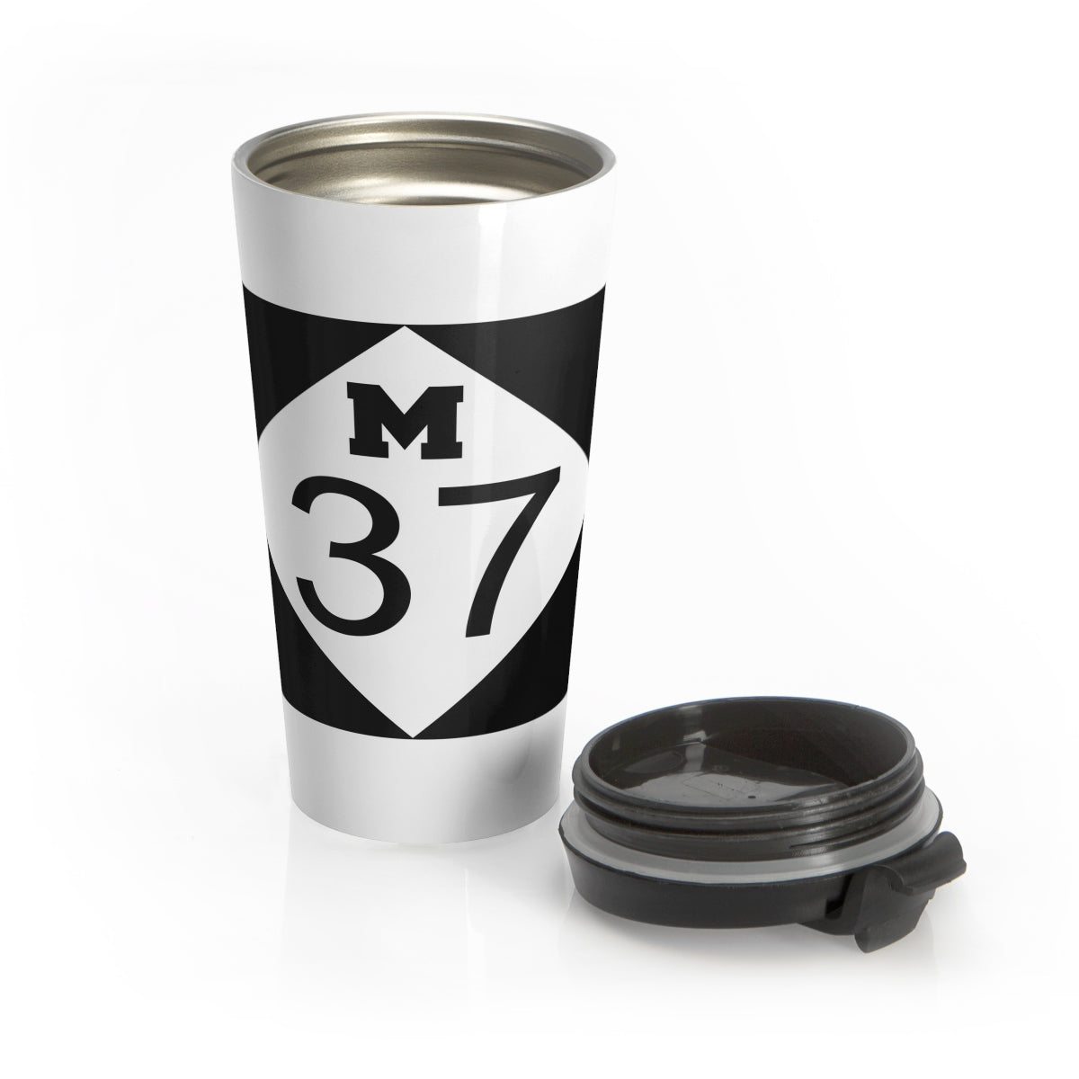 M37 White Stainless Steel Travel Mug - 15 oz.