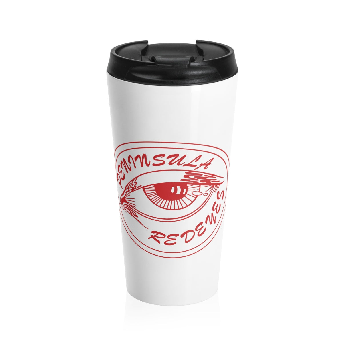 Peninsula Redeyes White Stainless Steel Travel Mug - 15 oz.