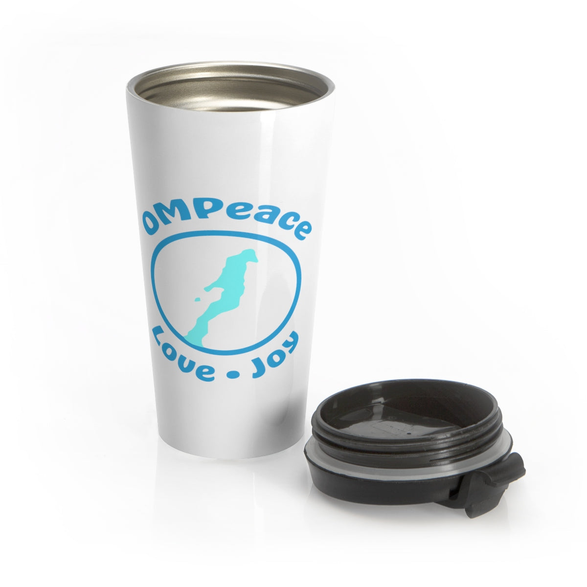 OMPeace White Stainless Steel Travel Mug - 15 oz.