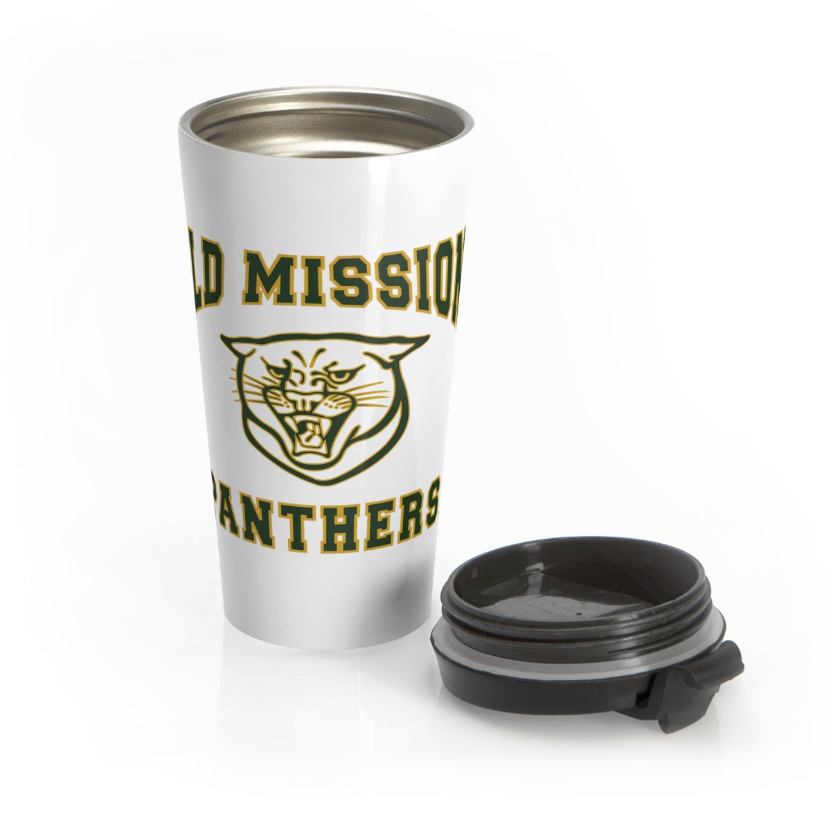 Old Mission Panthers White Stainless Steel Travel Mug - 15 oz.